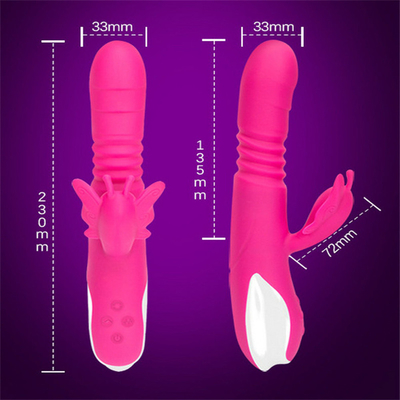 자동 추진 머리 휴대용 USB 충전기 여자의 토끼 진동기