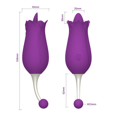 이중 머리 장미 진동기  Nipple Clitoral Stimulation Massage 진동기 혀 뽀뽀 뽀뽀 진동기 여자용 섹스 장난감