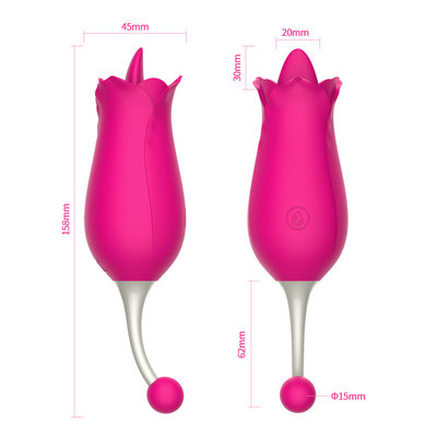 이중 머리 장미 진동기  Nipple Clitoral Stimulation Massage 진동기 혀 뽀뽀 뽀뽀 진동기 여자용 섹스 장난감