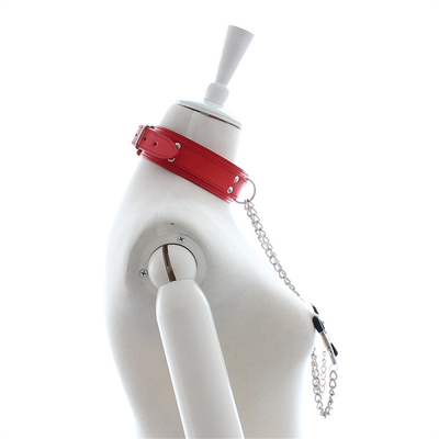 새 가죽 목걸이  Nipple 가슴 클램프 클립 체인 커플 SM 여자 섹스 장난감 섹스 도구 커플 성인 게임