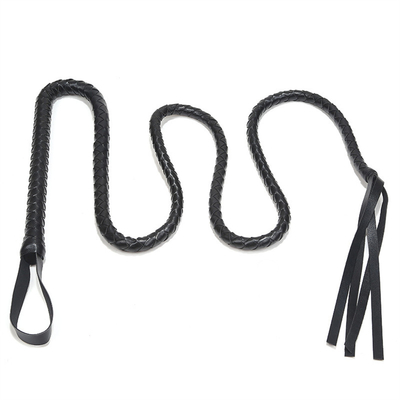 약간 성적인 자극을 주는 BDSM 커플의 섹스 장난감을 위해 채찍질