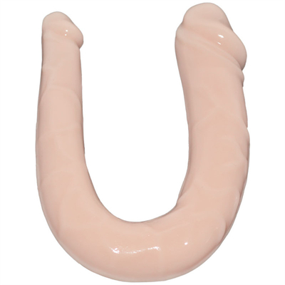 의학적 TPE 딜도 U형 딜도 두 개의 머리 페니스 여자 자위