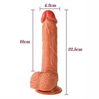 여성용 현실적인 딜도 팽창한 흡입컵 기지 융통성 좆 구부러진 샤프트와 질 G점과 A점의 공