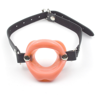 큰 입술 구슬 턱 Bdsm 봉제 가죽 봉제 구속 턱 턱 턱