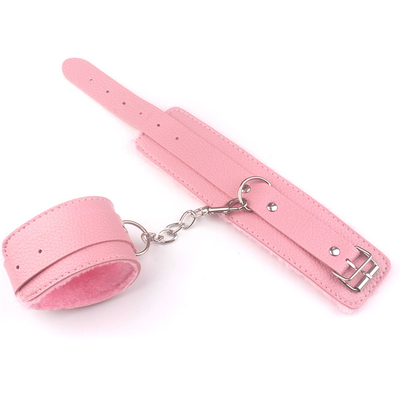 털색 플러시 핸드메이드 가죽 섹스 핸드메이드 성인 에로틱 장난감 bdsm 구속 체인 장치 SM 노예화 핸드메이드