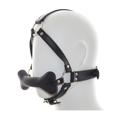 S.M. 개 뼈 입 입술 플러그 실리콘 BDSM 가죽 커플 플러팅 억제 장난감
