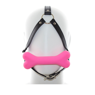 S.M. 개 뼈 입 입술 플러그 실리콘 BDSM 가죽 커플 플러팅 억제 장난감