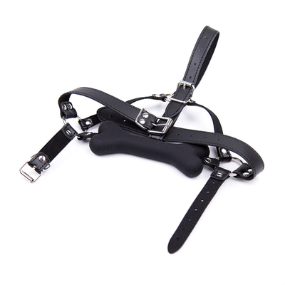 S.M. 개 뼈 입 입술 플러그 실리콘 BDSM 가죽 커플 플러팅 억제 장난감