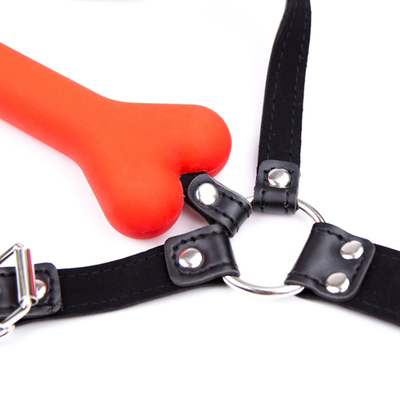 S.M. 개 뼈 입 입술 플러그 실리콘 BDSM 가죽 커플 플러팅 억제 장난감