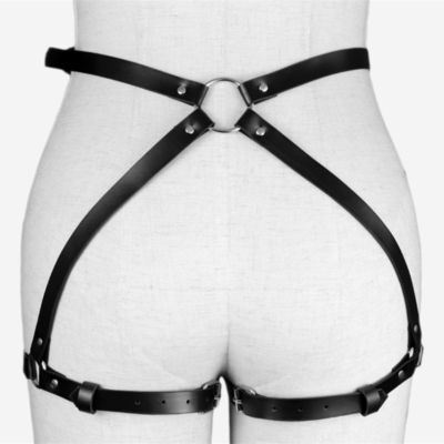 섹시한 펑크 가죽 자켓 조정 가능한 허리 벨트 섹스 몸 다리 배낭 여자 BDSM