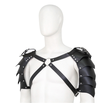 최신 쿨한 디자인 BDSM 봉제 페티시 남성 어깨띠 가짜 가죽 게이 검은 가슴 허리