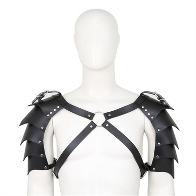 최신 쿨한 디자인 BDSM 봉제 페티시 남성 어깨띠 가짜 가죽 게이 검은 가슴 허리
