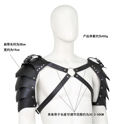 최신 쿨한 디자인 BDSM 봉제 페티시 남성 어깨띠 가짜 가죽 게이 검은 가슴 허리