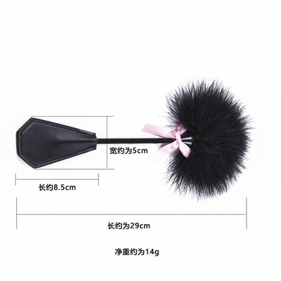 엉덩이 마사지 자극기 감각 트레이닝 듀얼 사용 털 깃털 가죽 페들 핑크 킨티 보크노트 플러팅 노예