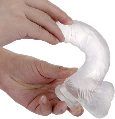 현실적인 딜도 피부 맑은 딜도처럼 느껴집니다 손 자유 놀이를 위한 흡입 컵과 함께 신체 안전 재료와 성인 성 장난감