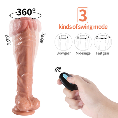 회전하는 현실적 남근 대용품, 여성 클리토리스 Ｇ스폿 진동자 마사지사를 진동시키는 10 " PVC
