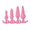 여자를 위한 분홍색/보라색 손잡이 반지 항문 마개 질 연약한 실리콘 항문 장난감
