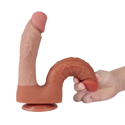진짜 인공적인 거대한 딜도 라구 딜도 2 층 경도 내부 부드러운 외부 남근 주머니 거시기
